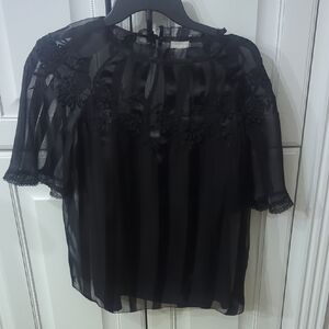 Elegant Black Sheer Top From Chicos